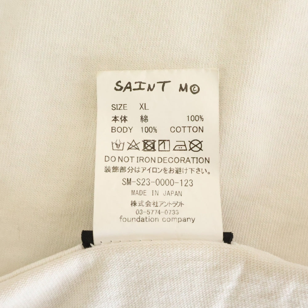 SAINT MICHAEL(セントマイケル) 23SS アリス・イン・ワンダーランドプリント 半袖Tシャツ カットソー ホワイト SM-S23-0000-123