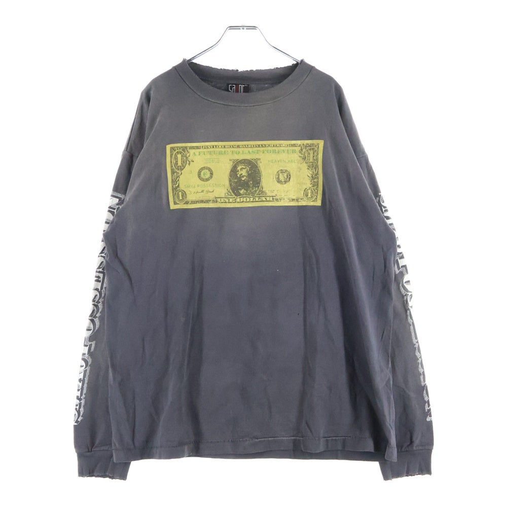 SAINT MICHAEL(セントマイケル) 22AW ×Kosuke Kawamura KMR LS TEE ヴィンテージ加工 長袖Tシャツカットソー ブラック SM-A22-0000-083