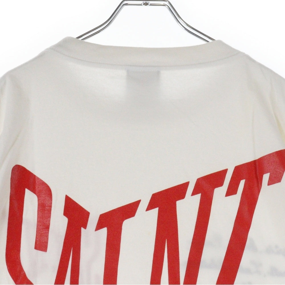 SAINT MICHAEL(セントマイケル) 21SS S/S TEE LOGO EMB ロゴプリント クルーネック 半袖Tシャツ カットソー ホワイト SM-S21-0000-007