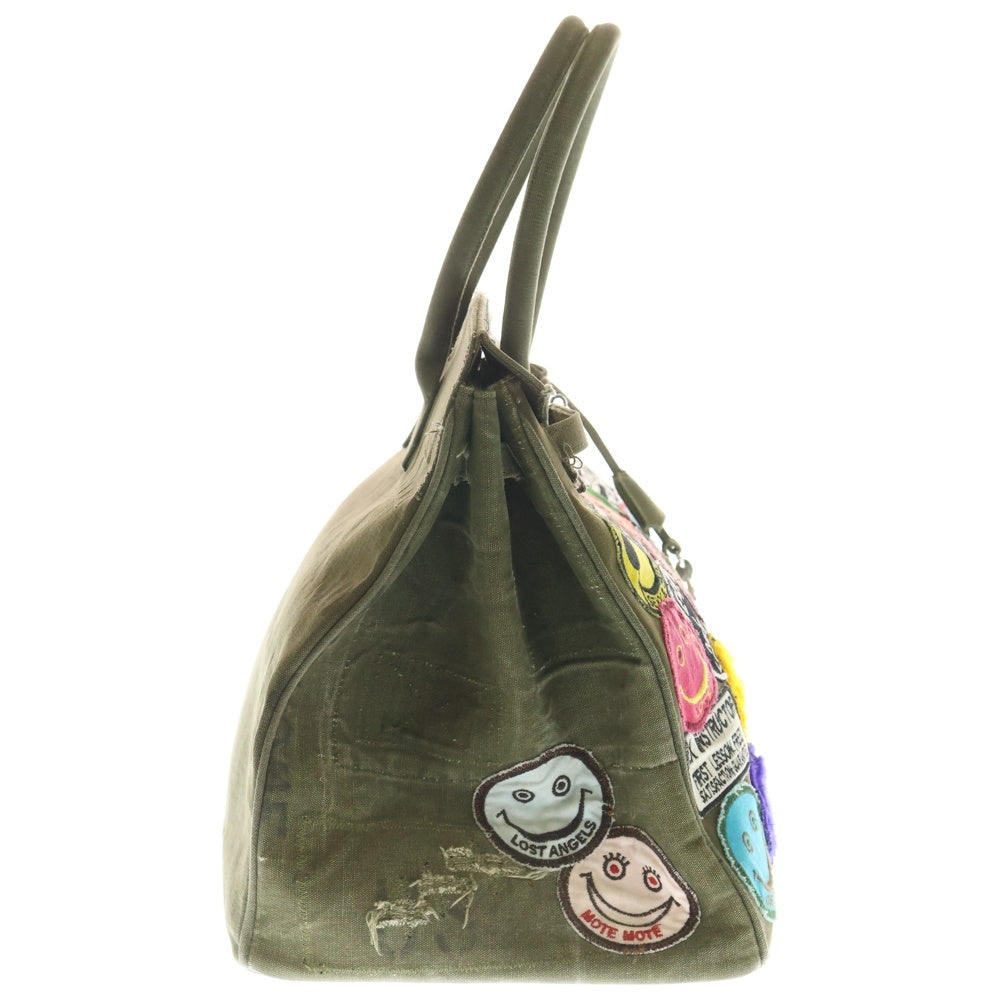 READY MADE(レディメイド) ×A LOVE MOVEMENT ワッペン装飾 トラベルバッグ トートバッグ カーキ