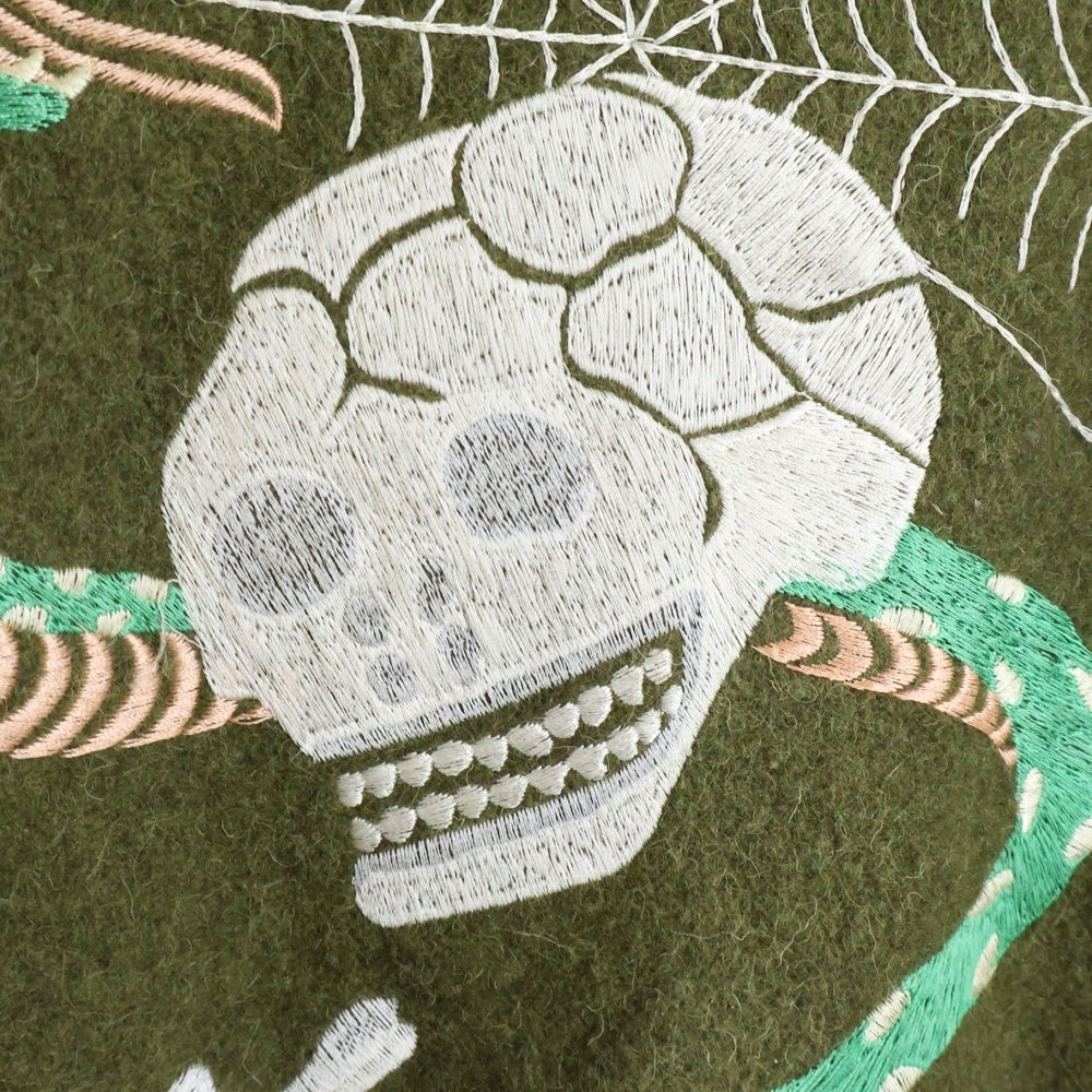 READY MADE(レディメイド) 17AW OVERSIZE SHIRT オーバーサイズシャツ デザイン刺繍 シャツジャケット カーキ