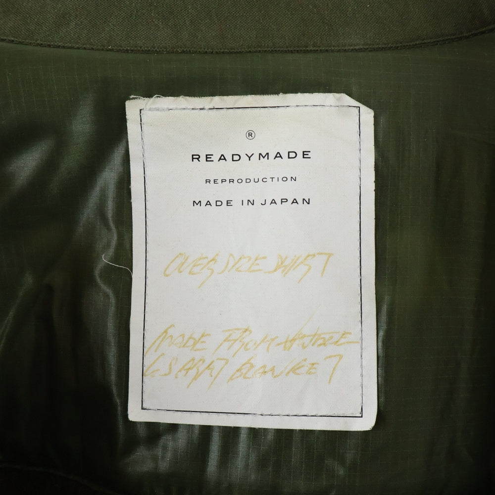READY MADE(レディメイド) 17AW OVERSIZE SHIRT オーバーサイズシャツ デザイン刺繍 シャツジャケット カーキ