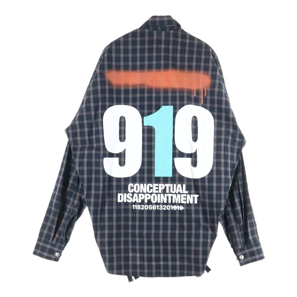 Marvine Pontiak shirt makers(マーヴィンポンティアックシャツメイカーズ) サイドジップスリット チェックシャツ ブラック