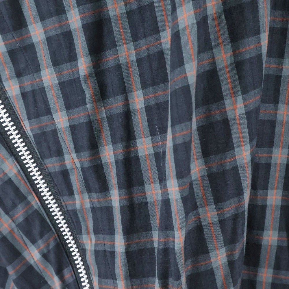 Marvine Pontiak shirt makers(マーヴィンポンティアックシャツメイカーズ) サイドジップスリット チェックシャツ ブラック