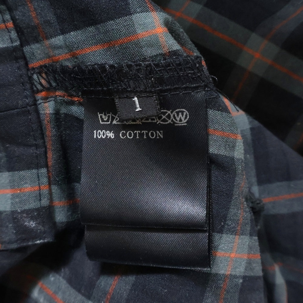 Marvine Pontiak shirt makers(マーヴィンポンティアックシャツメイカーズ) サイドジップスリット チェックシャツ ブラック