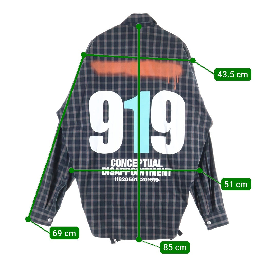 Marvine Pontiak shirt makers(マーヴィンポンティアックシャツメイカーズ) サイドジップスリット チェックシャツ ブラック