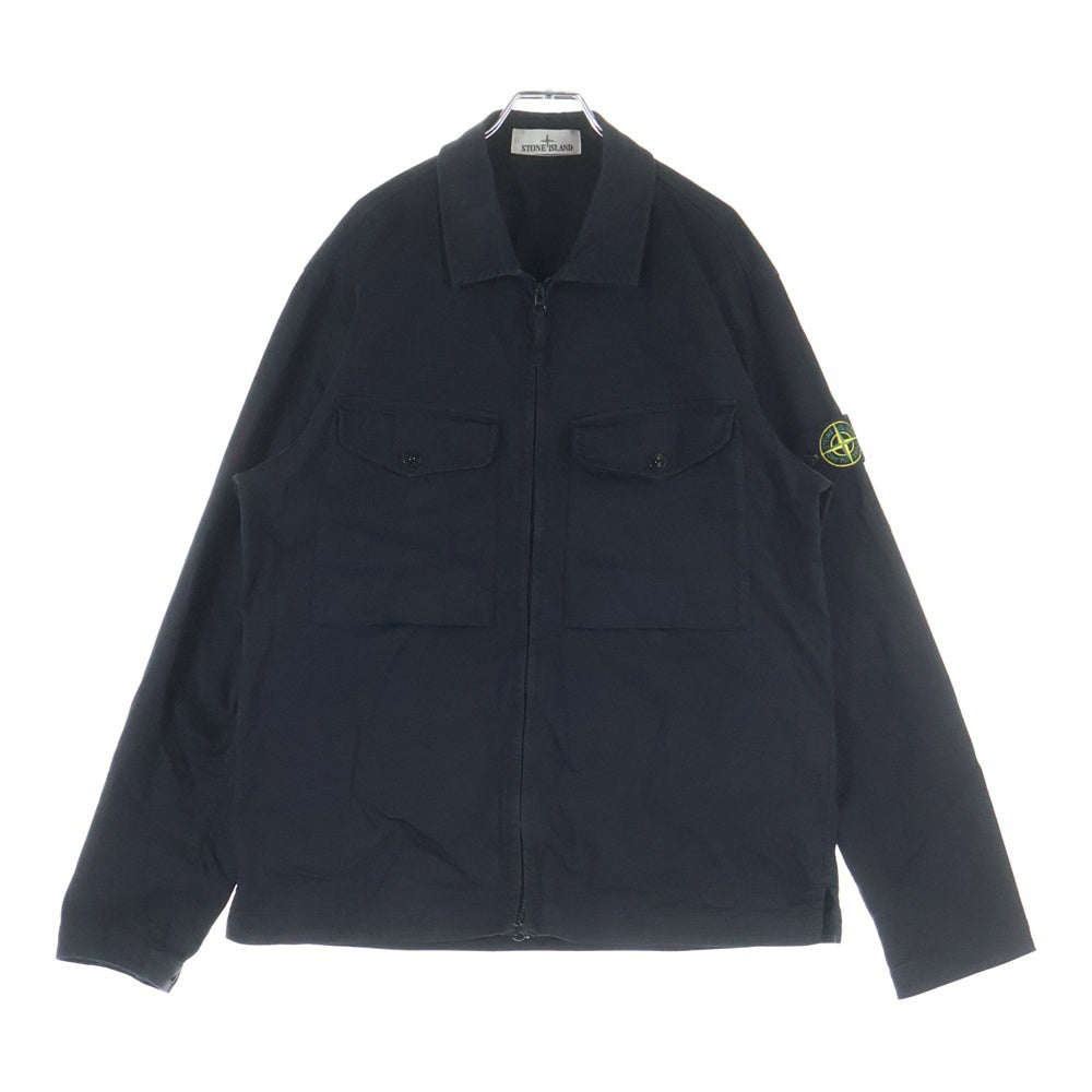 STONE ISLAND(ストーンアイランド) フロントポケット シャツジャケット ブラック 801510812-v0029