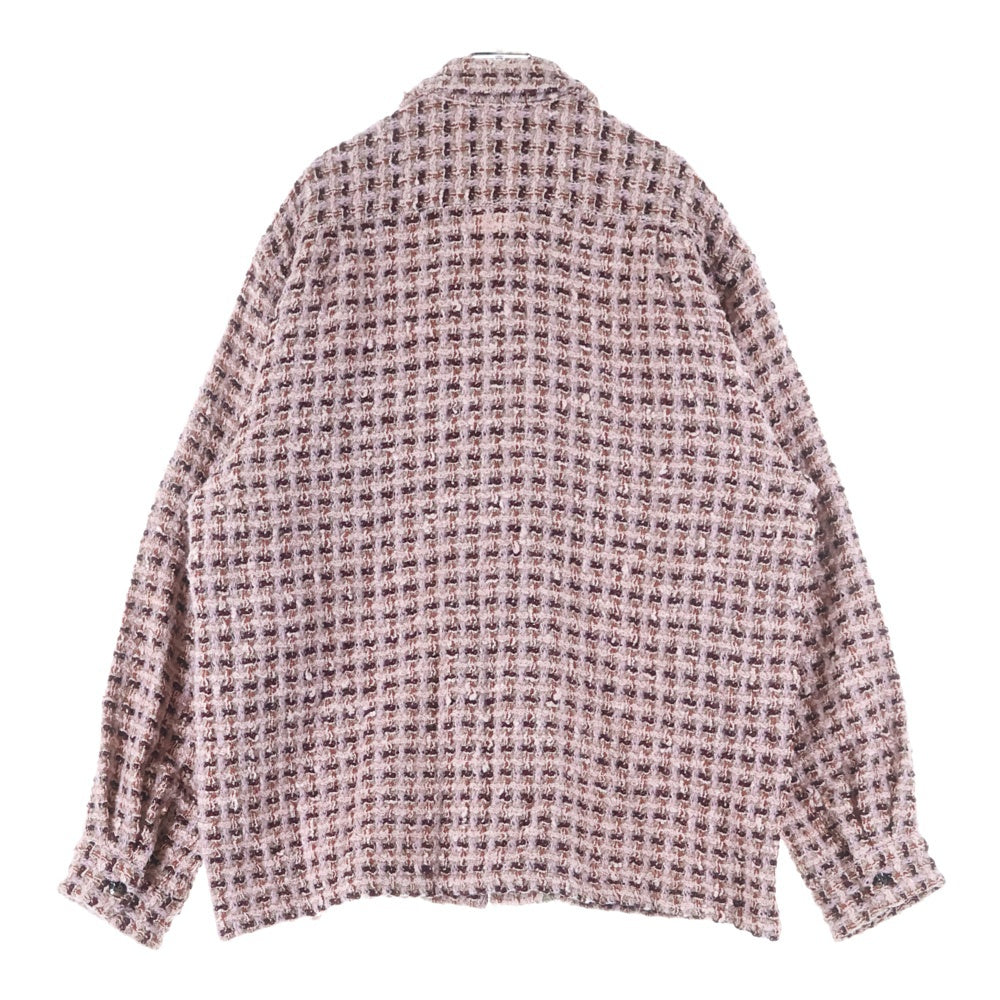KAPITAL(キャピタル) fancy tweed board shirt ファンシー ツイード ボード 長袖シャツジャケット ピンク K2410LS092