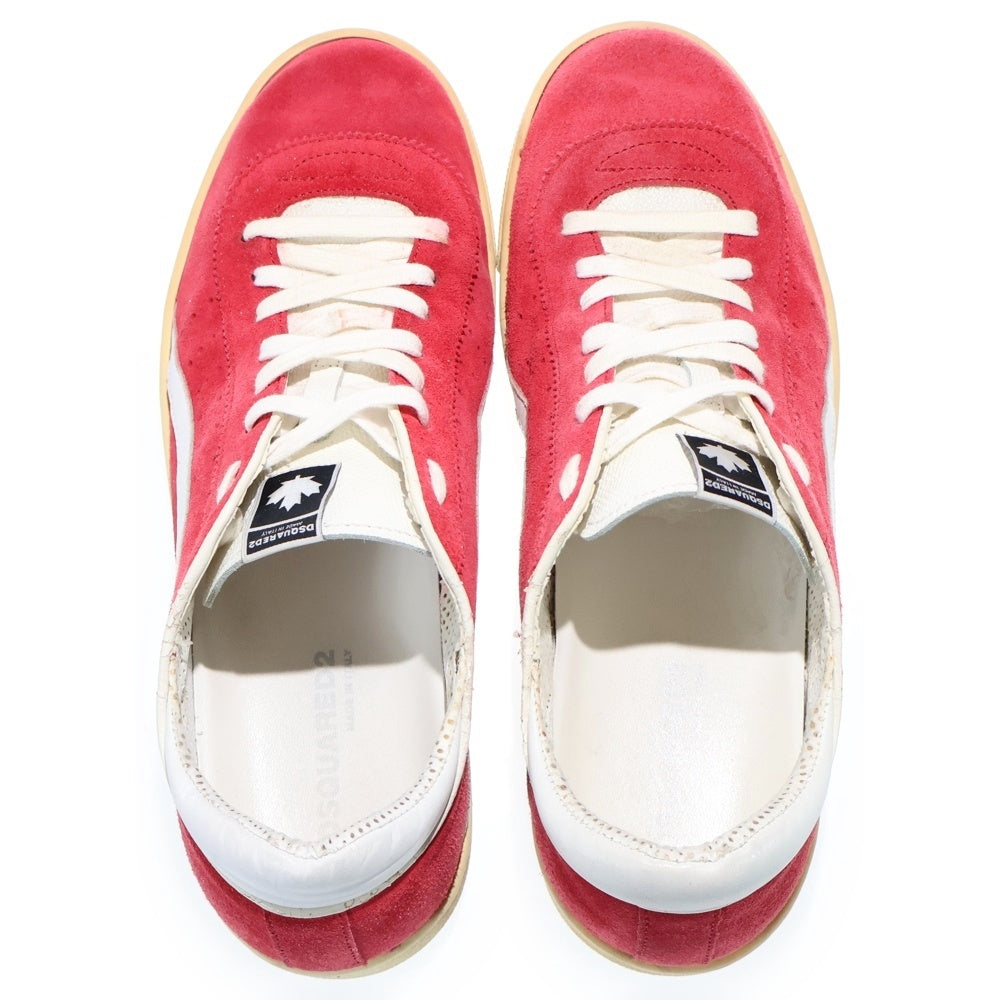 DSQUARED2(ディースクエアード) スエード ローカットスニーカー レッド