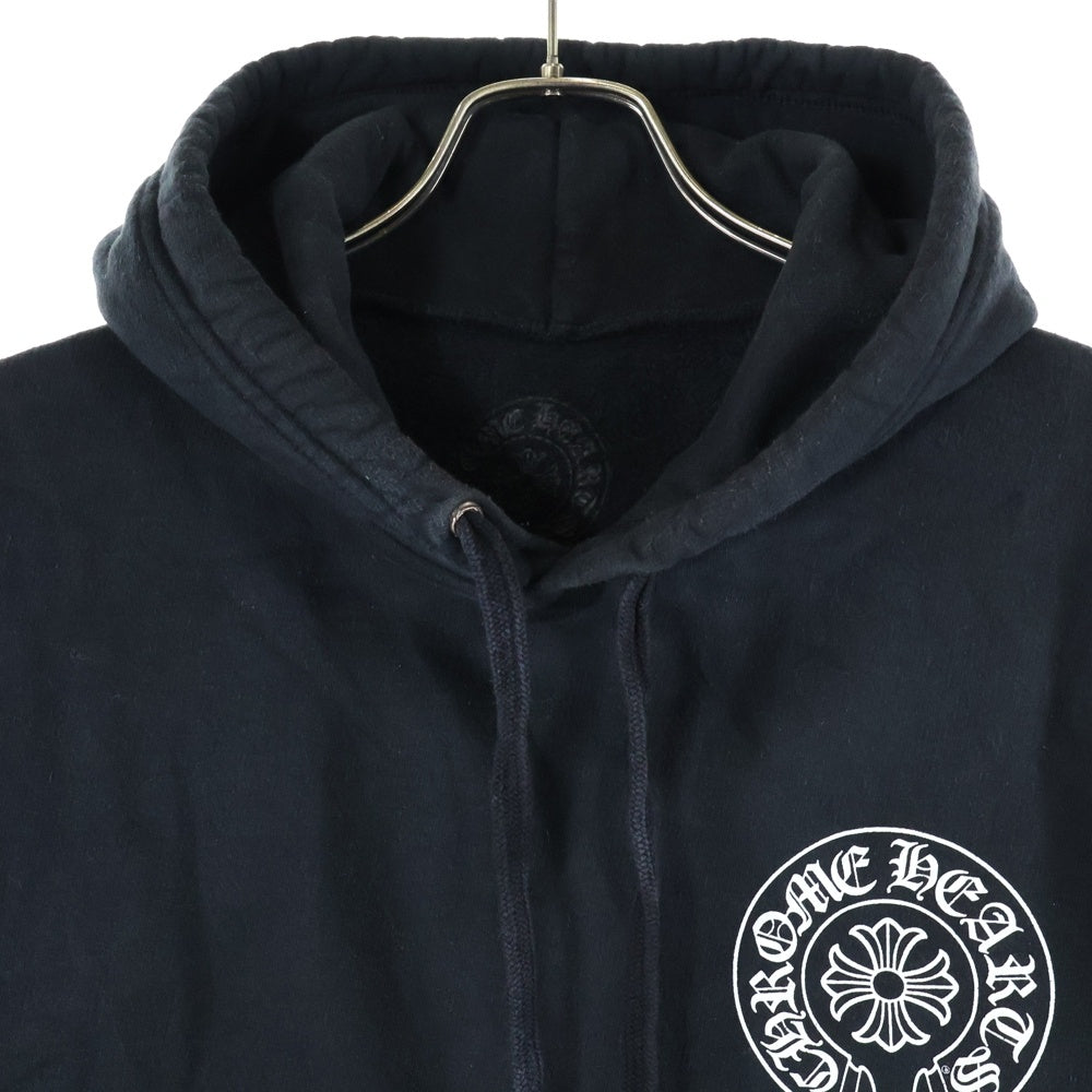CHROME HEARTS(クロムハーツ) SWTSHRT PLVR マリブ限定 バックホースシュープリント プルオーバーパーカー ブラック