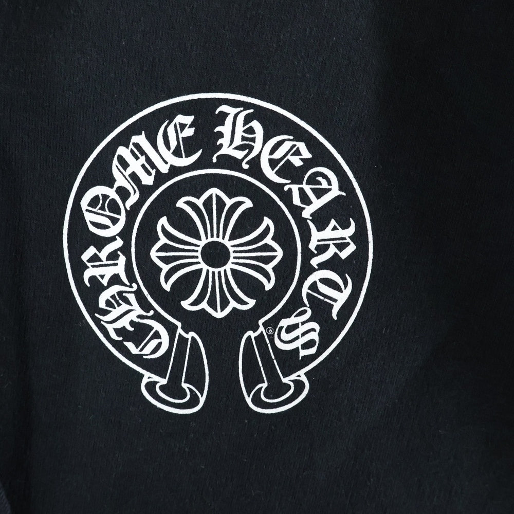 CHROME HEARTS(クロムハーツ) SWTSHRT PLVR マリブ限定 バックホースシュープリント プルオーバーパーカー ブラック