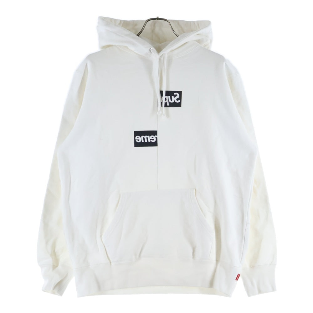 SUPREME(シュプリーム) 18AW ×Comme des Garcons SHIRT Split Box Logo Hooded Sweatshirt コムデギャルソンシャツ スピリットボックスロゴ プルオーバーパーカー フーディー