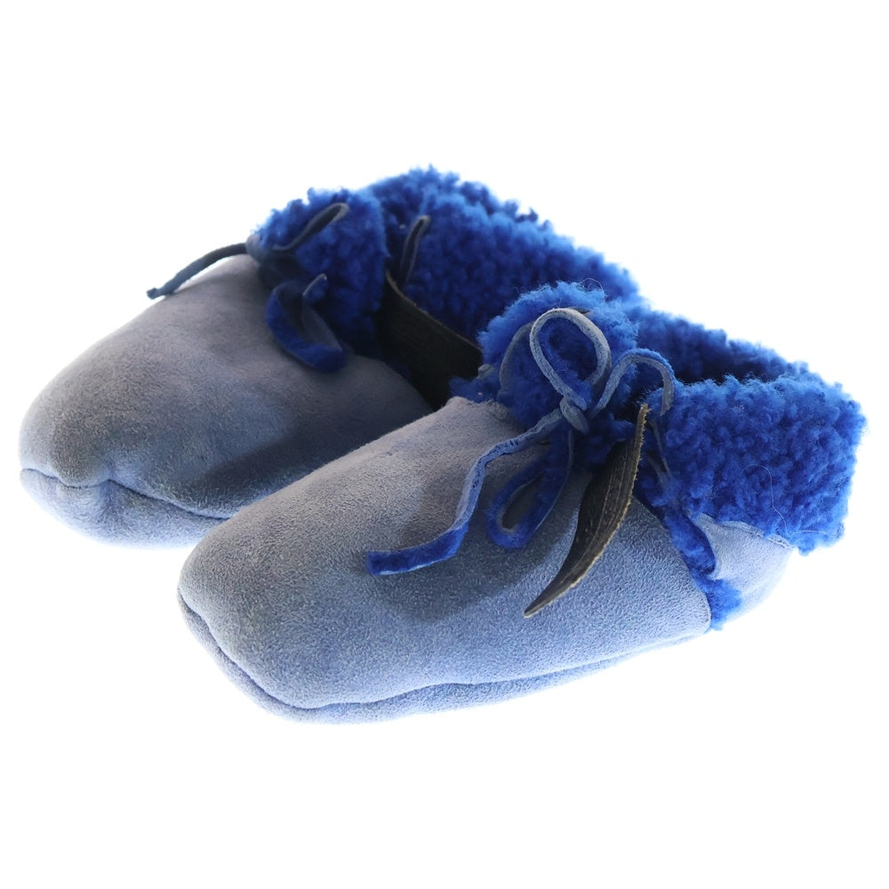 CHROME HEARTS(クロムハーツ) スウェードレザー ボア ムートンブーツ ベビーシューズ ブルー キッズ