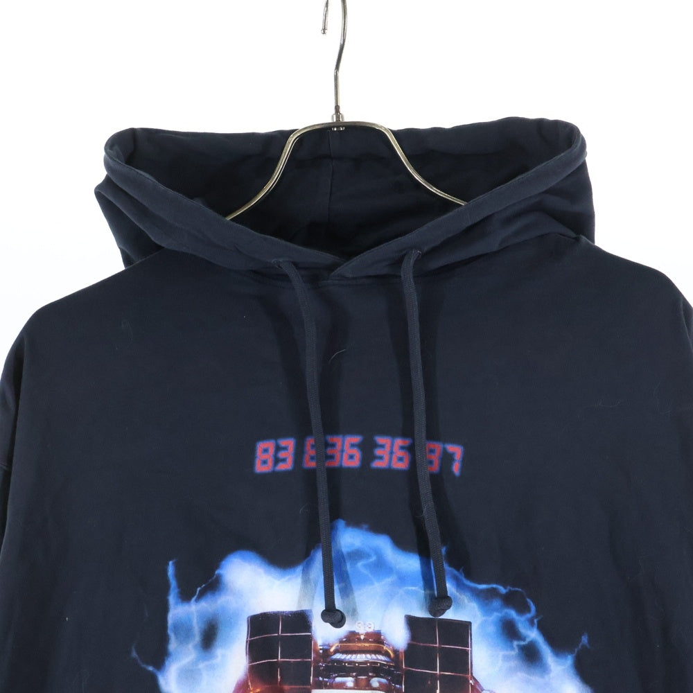 VETEMENTS(ヴェトモン) 22SS BACK TO THE FUTURE HOODIE バックトゥザフューチャー グラフィックプリント プルオーバーパーカー ブラック VL12TR400B