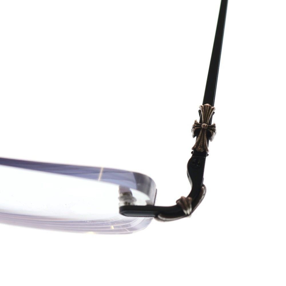 CHROME HEARTS(クロムハーツ) SINNERGASM II クロステンプル リムレス アイウェア 眼鏡 ブラック/シルバー