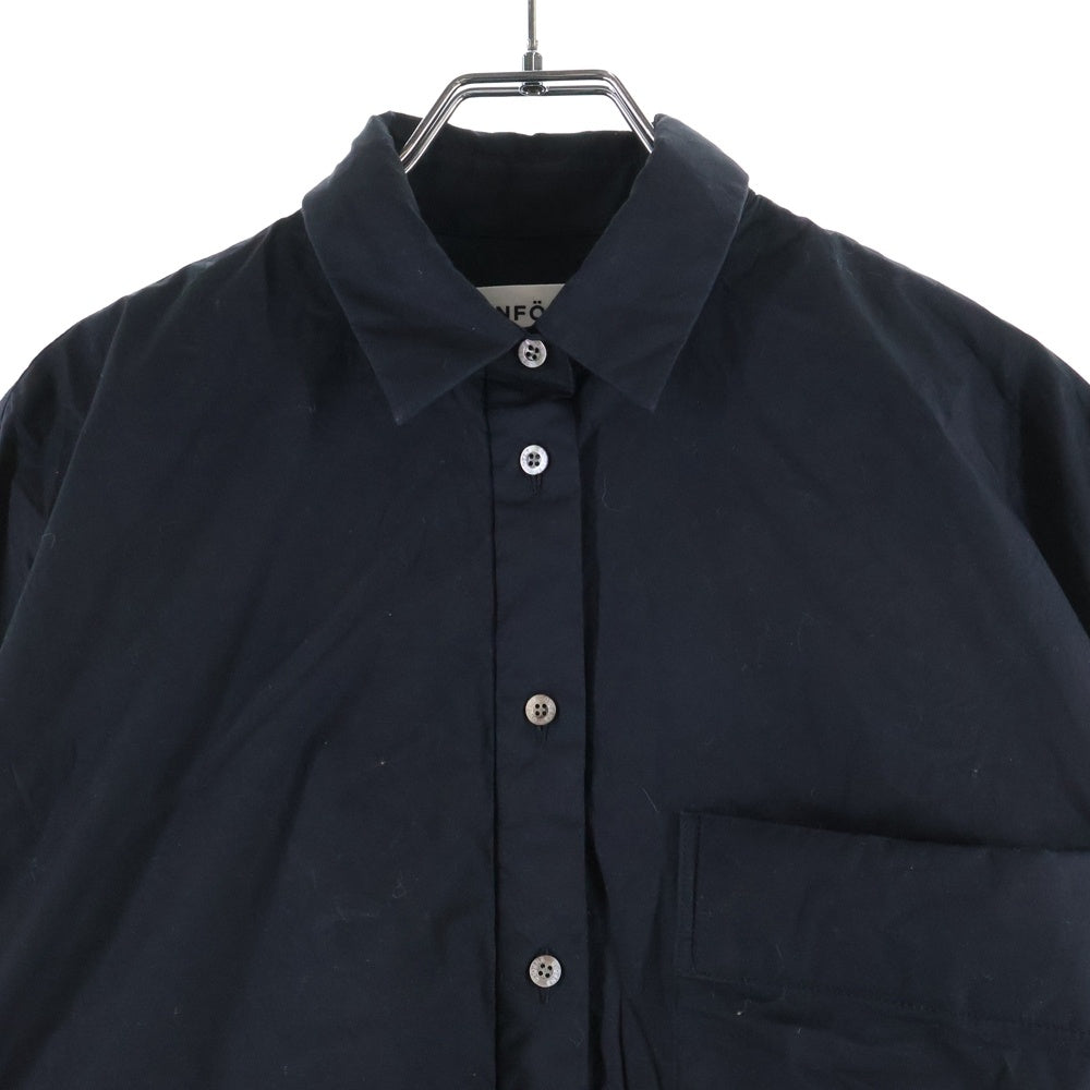 ENFOLD(エンフォルド) コットンパディングシャツ ブラック 300DA130-2300