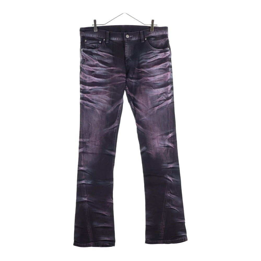 TORNADO MART(トルネードマート) OOSS カラーデザインフレアデニム ブラック/レッド TPT-3208