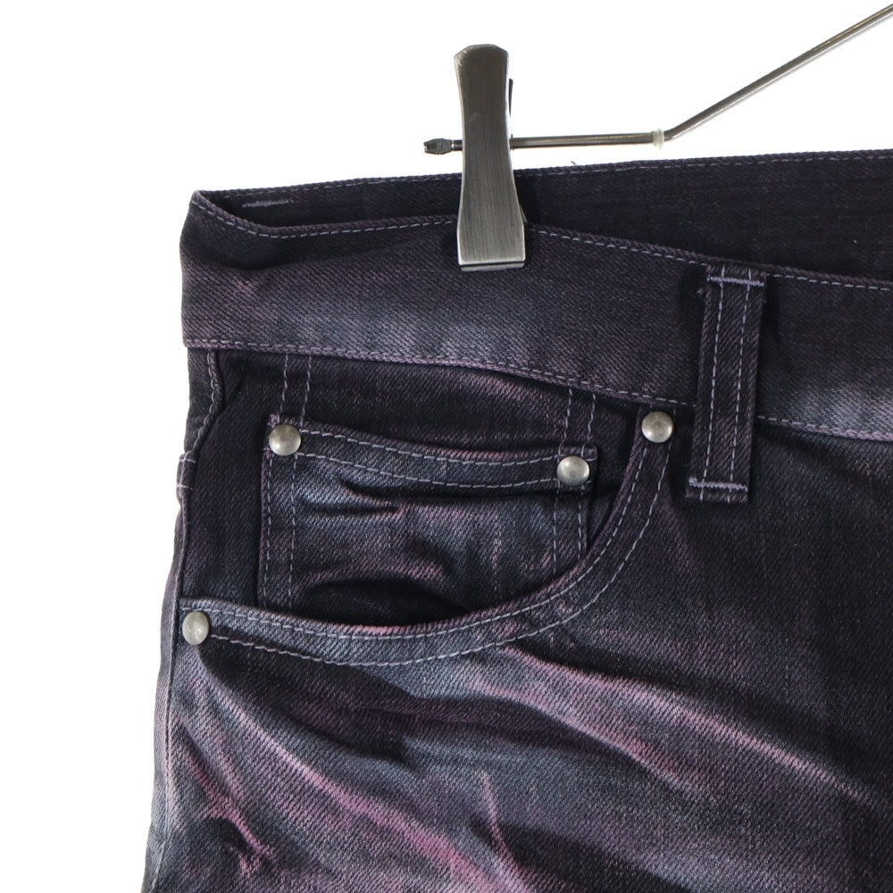 TORNADO MART(トルネードマート) OOSS カラーデザインフレアデニム ブラック/レッド TPT-3208