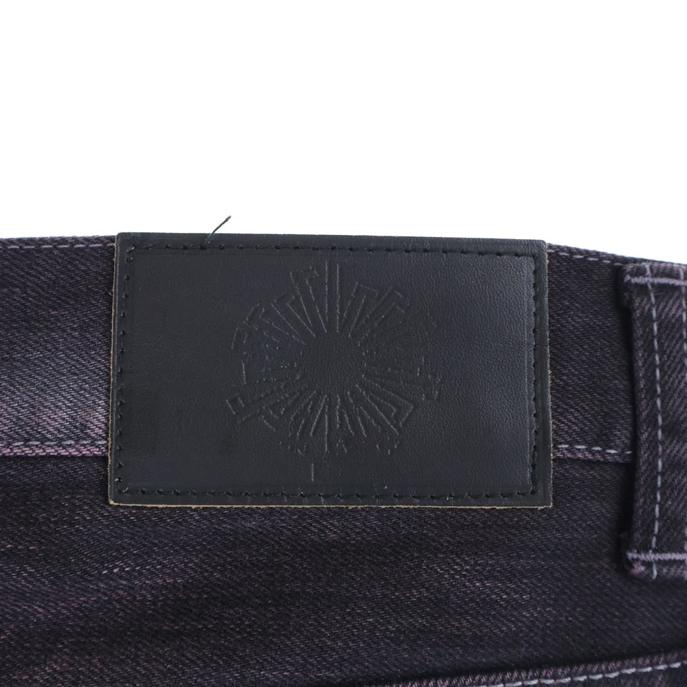 TORNADO MART(トルネードマート) OOSS カラーデザインフレアデニム ブラック/レッド TPT-3208