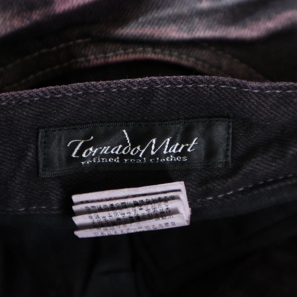 TORNADO MART(トルネードマート) OOSS カラーデザインフレアデニム ブラック/レッド TPT-3208