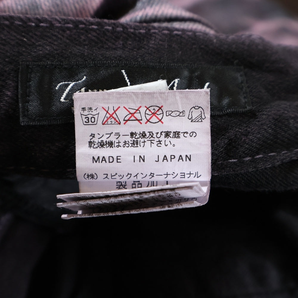 TORNADO MART(トルネードマート) OOSS カラーデザインフレアデニム ブラック/レッド TPT-3208