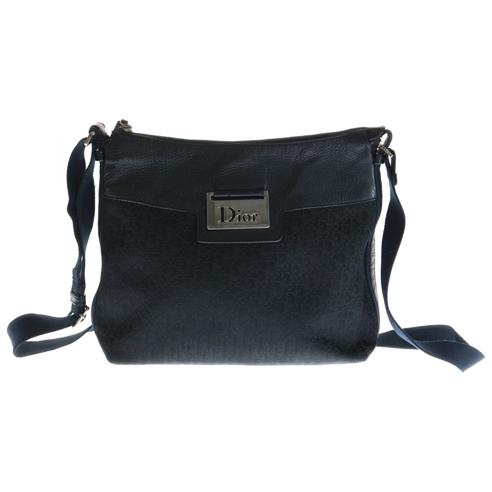 DIOR(ディオール) ストリートシック トロッター 総柄ショルダーバッグ ネイビー レディース