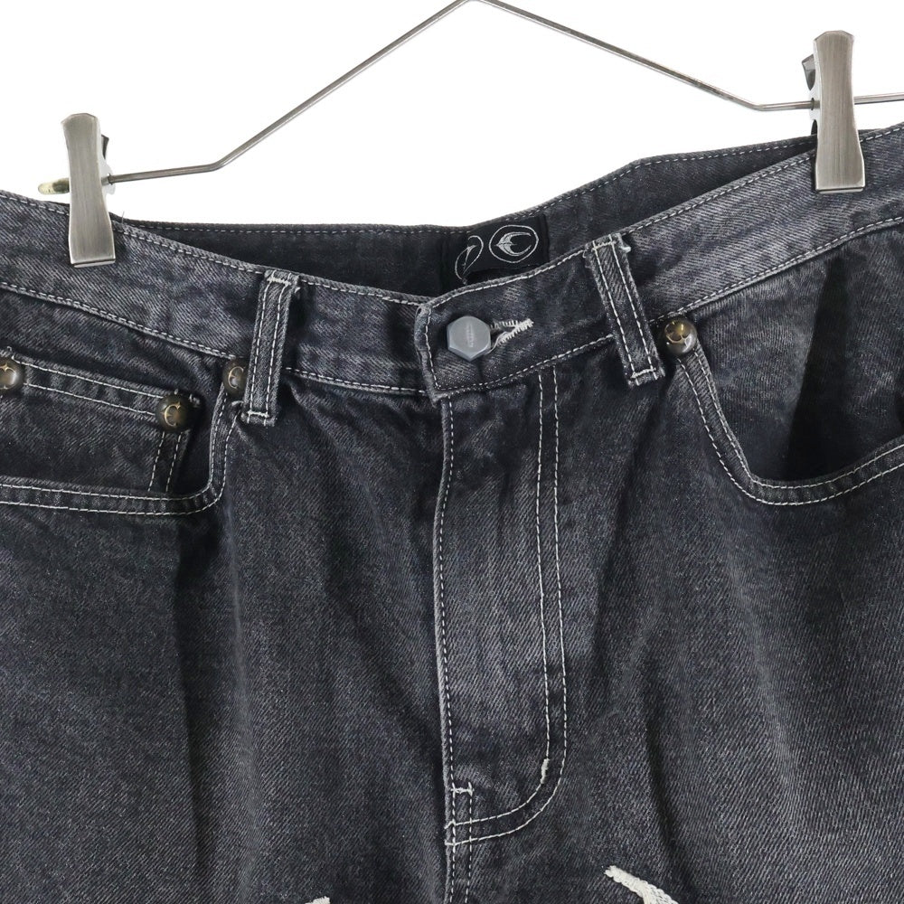 THUG CLUB(サグクラブ) 24SS TRIBAL TREE DENIM PANTS トライバルツリーデニムパンツ ブラック TC24PT0502