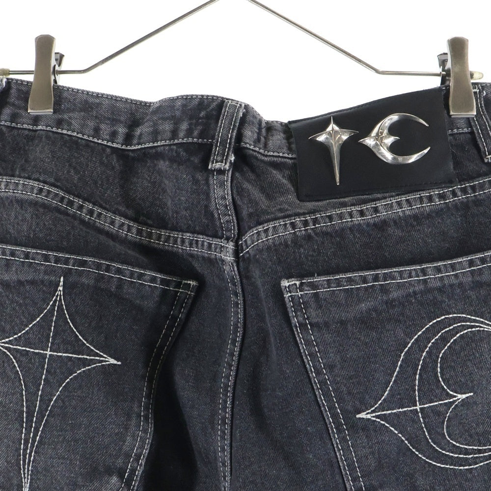 THUG CLUB(サグクラブ) 24SS TRIBAL TREE DENIM PANTS トライバルツリーデニムパンツ ブラック TC24PT0502