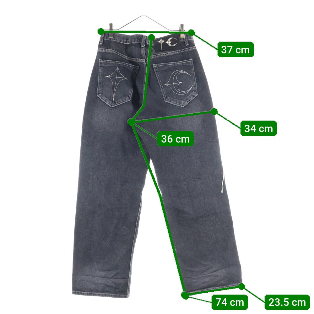 THUG CLUB(サグクラブ) 24SS TRIBAL TREE DENIM PANTS トライバルツリーデニムパンツ ブラック TC24PT0502