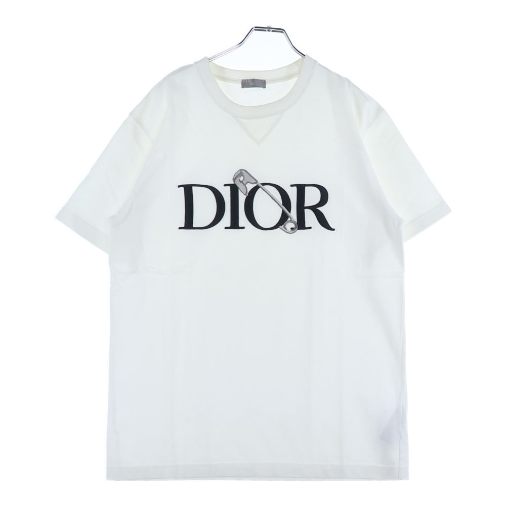 Dior HOMME(ディオールオム) DIOR AND JUDY BLAMET ジュディ ブレイム 刺繍半袖Tシャツカットソー ホワイト 043J625B0554