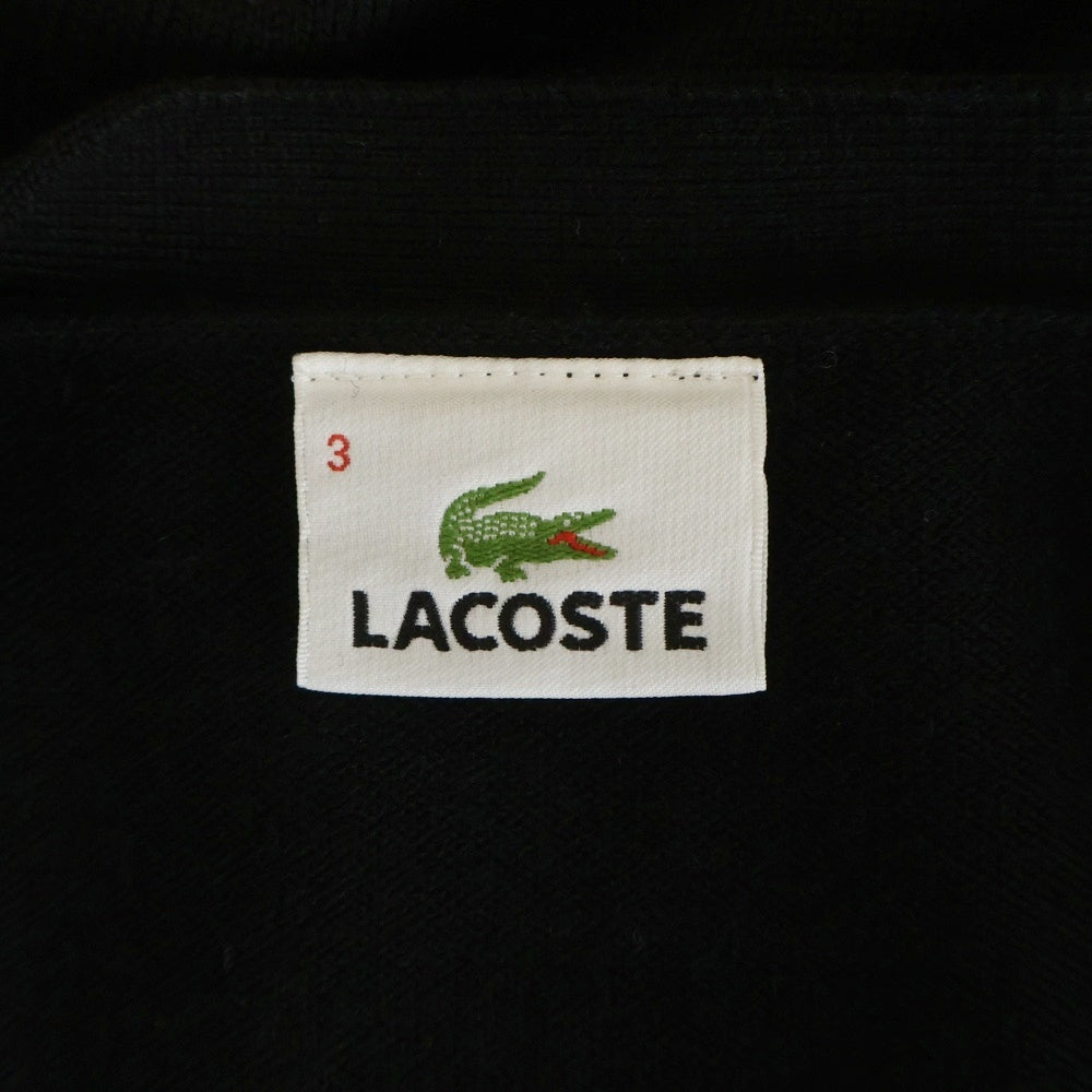 LACOSTE(ラコステ) 胸ロゴ ウールニットカーディガン ブラック