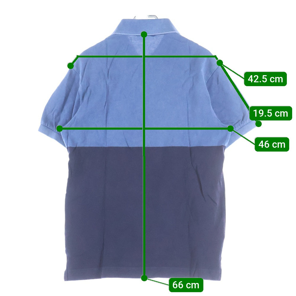 LACOSTE(ラコステ) フロント刺繍 ショートスリーブ ツートーン半袖ポロシャツ ブルー PH302P