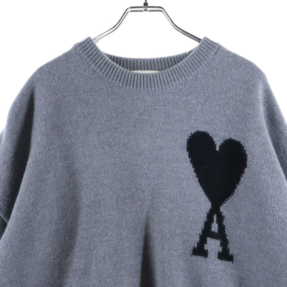 AMI Alexandre Mattiussi(アミアレクサンドルマテュッシ) Ami De Coeur クルーネックフェルトニット セーター UKS002.018 パープル