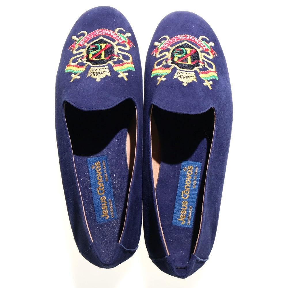 NO BRAND ノーブランド JESUS CANOVAS（ヘススカノヴァス）×ZepaneseClub IMAZINE別注 ロゴ刺繍 ローファー スリッポン ローカットシューズ ネイビー NO BRAND(ノーブランド) JESUS CANOVAS（ヘススカノヴァス