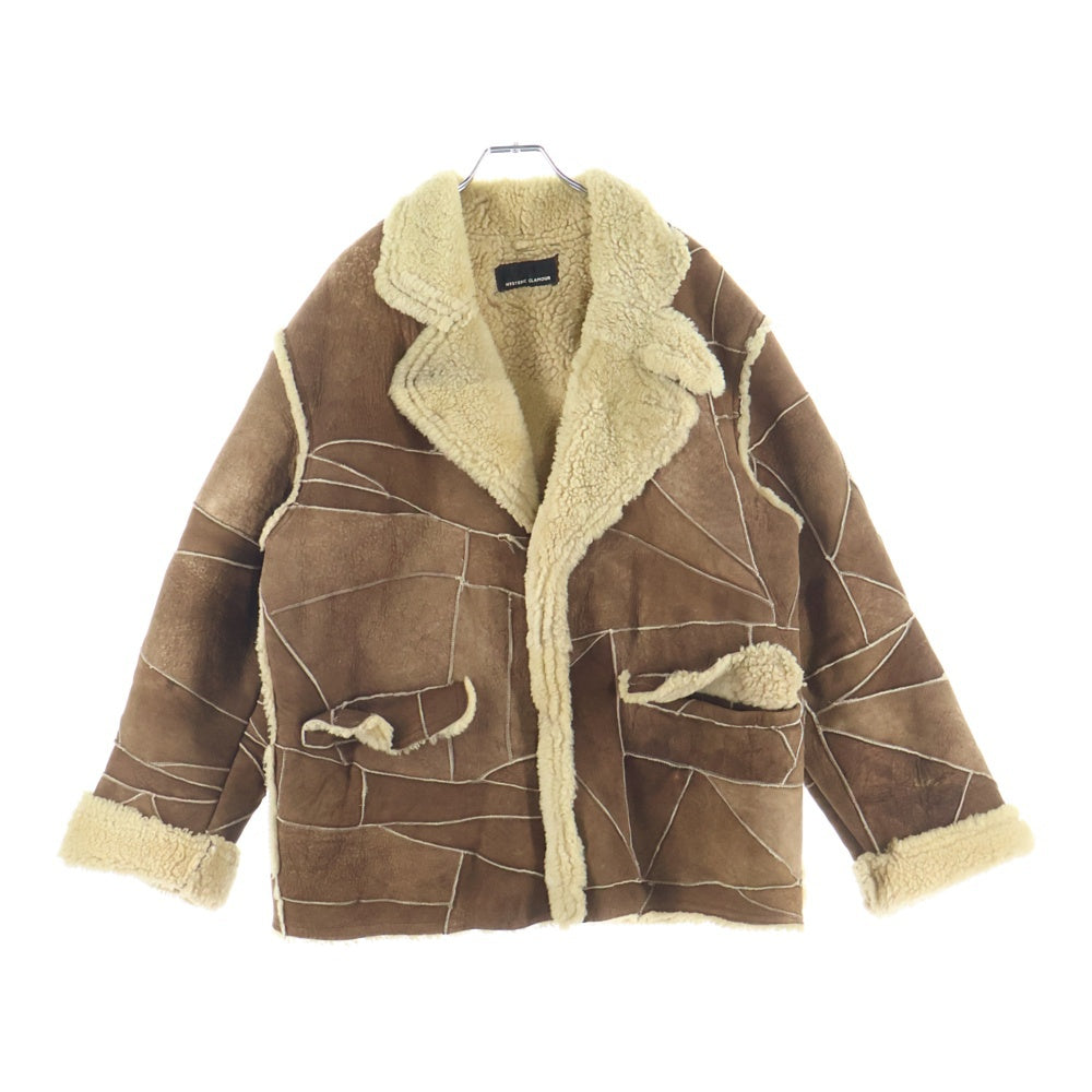 HYSTERIC GLAMOUR(ヒステリックグラマー) パッチワークデザイン ムートンジャケット ベージュ