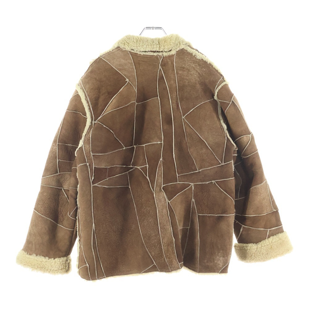 HYSTERIC GLAMOUR(ヒステリックグラマー) パッチワークデザイン ムートンジャケット ベージュ