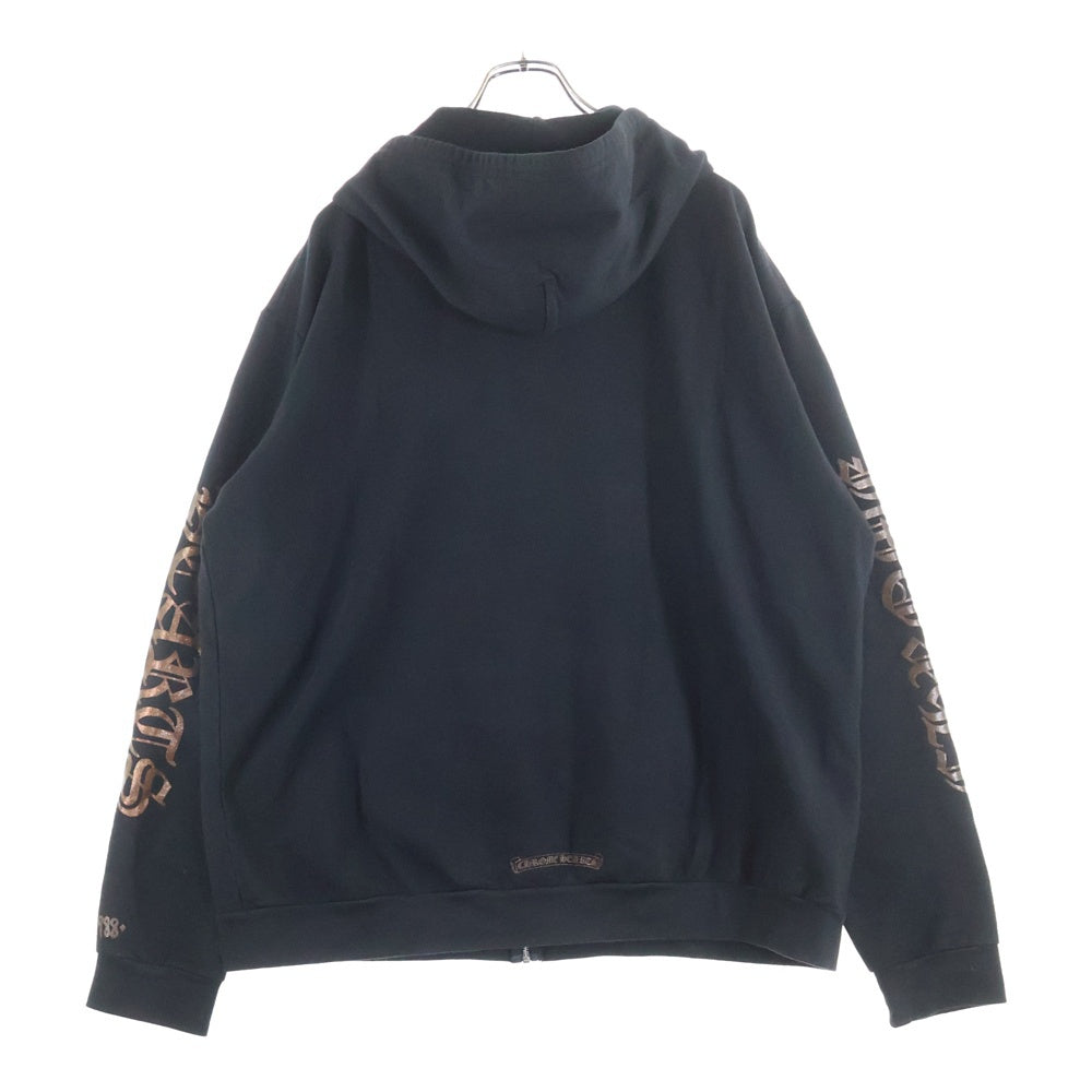 CHROME HEARTS(クロムハーツ) SWTSHRT HD ZIP オンライン限定グリッタープリントジップアップパーカー ブラック/ブラウン
