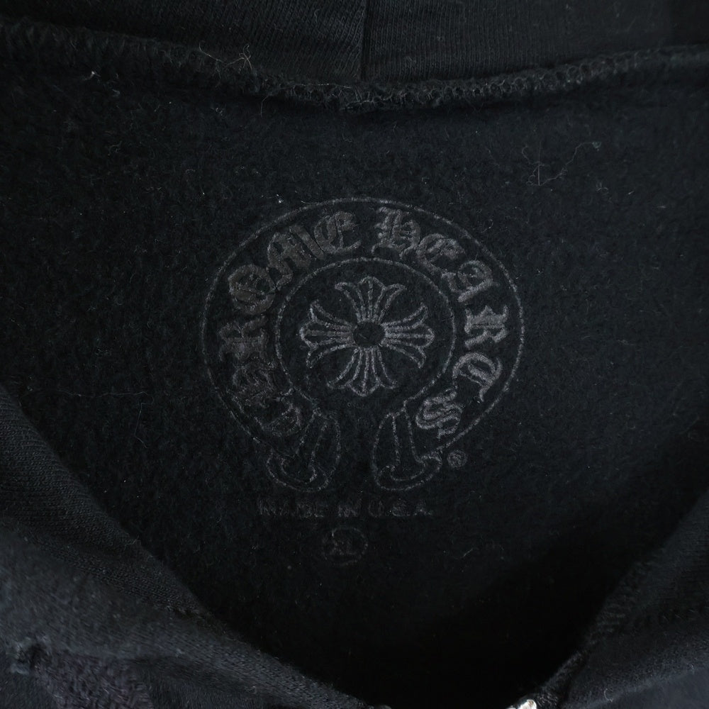 CHROME HEARTS(クロムハーツ) SWTSHRT HD ZIP オンライン限定グリッタープリントジップアップパーカー ブラック/ブラウン