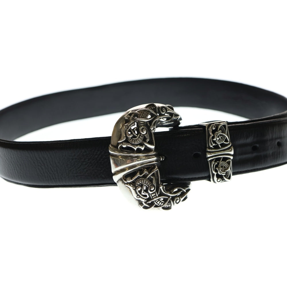 CHROME HEARTS(クロムハーツ) Celtic Talon 3PC Leather Belt ケルティックタロン レザーベルト ブラック/シルバー
