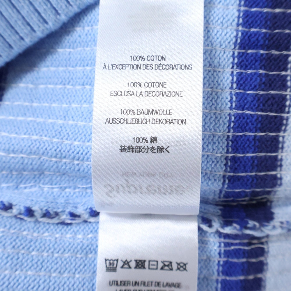 SUPREME(シュプリーム) 23SS Sequin Stripe Zip Polo ストライプ ハーフジップポロシャツ ブルー