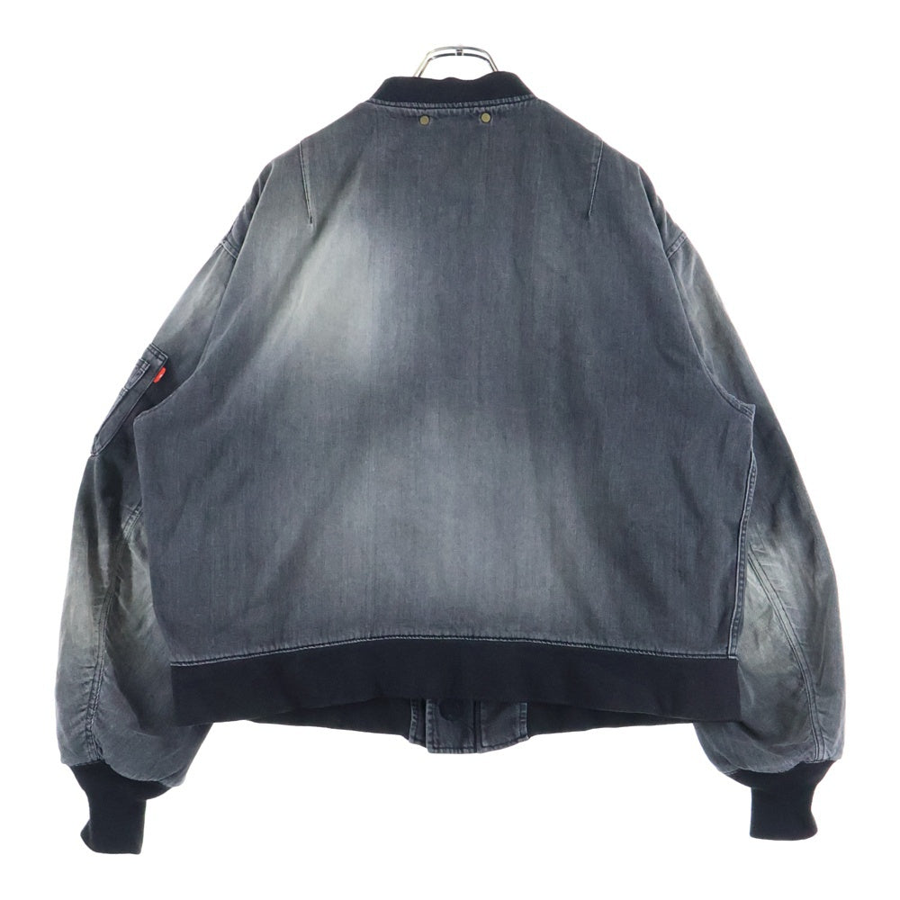 anachronorm(アナクローム) AGING DUAL DENIM MA-1 BLACK デニム生地 MA-1 ジャケット ブラック AN396-W
