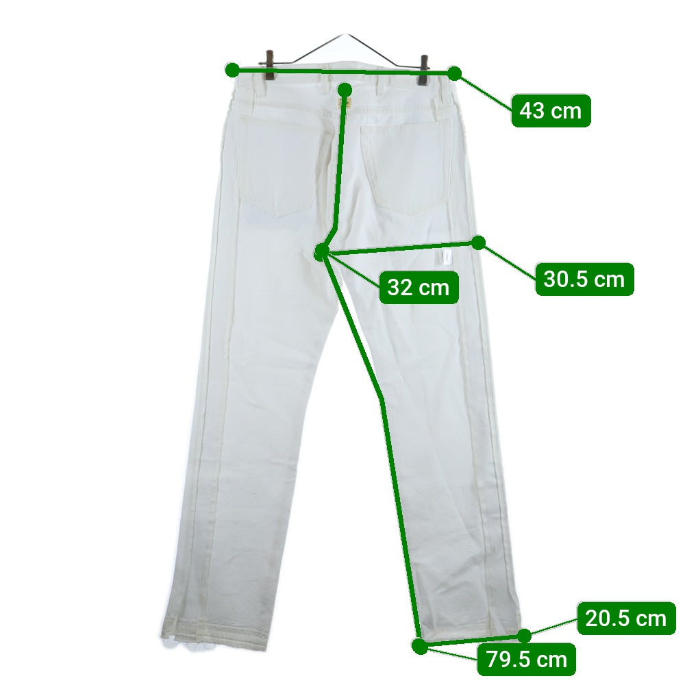 NO BRAND ノーブランド JETPACK hom(m)e ジェットパックオム 25SS Deconstructed Vintage Jeans テーパードデニムパンツ ホワイト NO BRAND(ノーブランド) JETPACK hom(m)e ジェットパックオム 25SS
