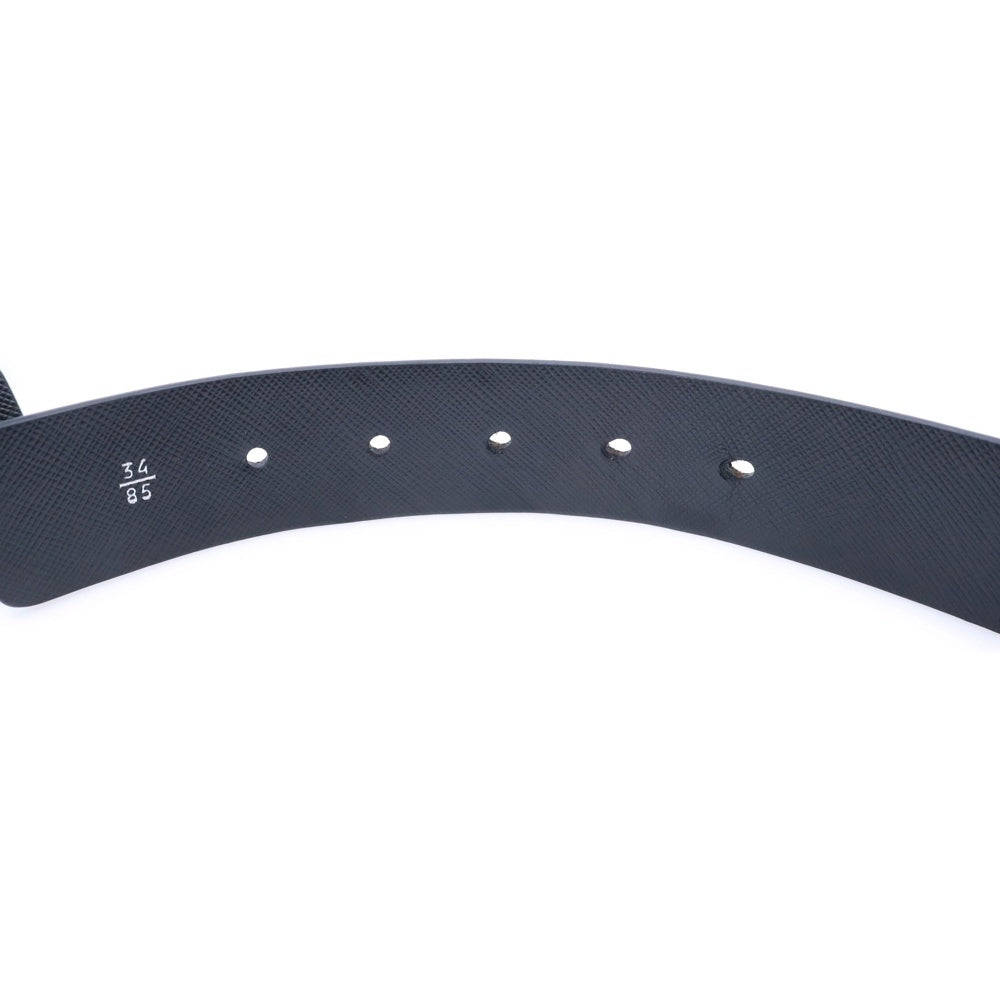 PRADA(プラダ) トライアングルロゴプレート バックル付きベルト ブラック レディース