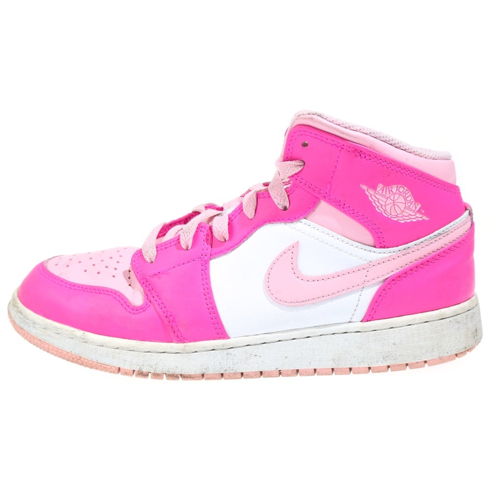NIKE(ナイキ) GS AIR JORDAN 1 MID FD8780-116 エアジョーダン1 ミッドカットスニーカー ホワイト/ピンク US7Y/25.0cm レディース