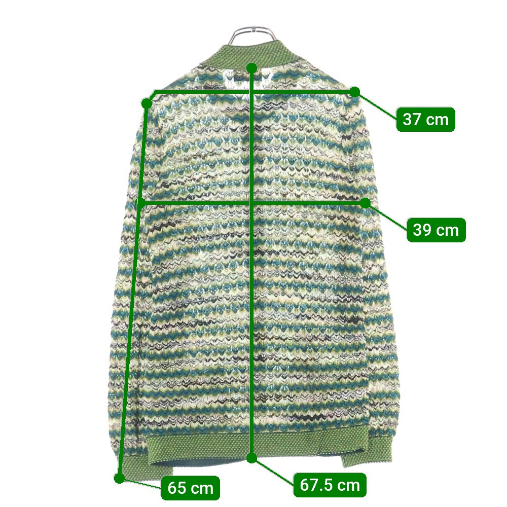 MISSONI(ミッソーニ) ニット 総柄カーディガン グリーン レディース
