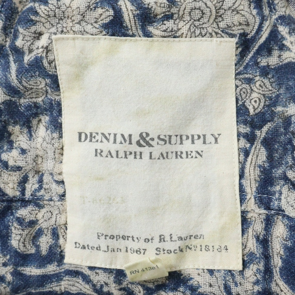 DENIM & SUPPLY RALPH LAUREN(デニム アンド サプライ ラルフローレン) ペイズリー柄 ジップアップジャケット ブルー レディース