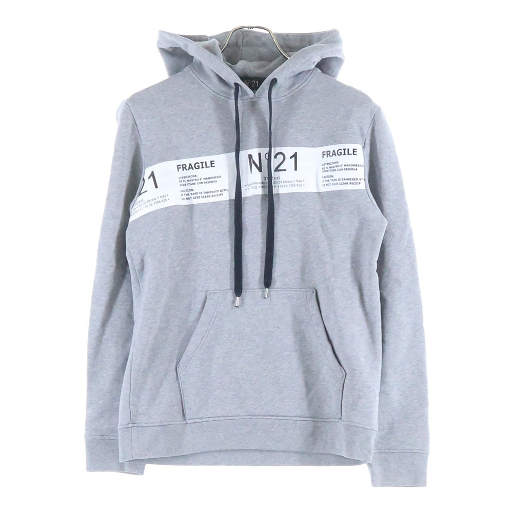 N21 numero ventuno(ヌメロ ヴェントゥーノ) フロントプリント プルオーバーパーカー グレー 20SU-E051-4214