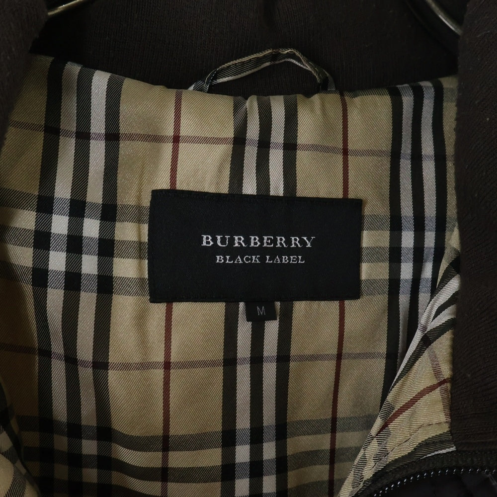 BURBERRY BLACK LABEL(バーバリー ブラックレーベル) 取り外しフード付き 裏地ノバチェック ダウンジャケット ブラウン