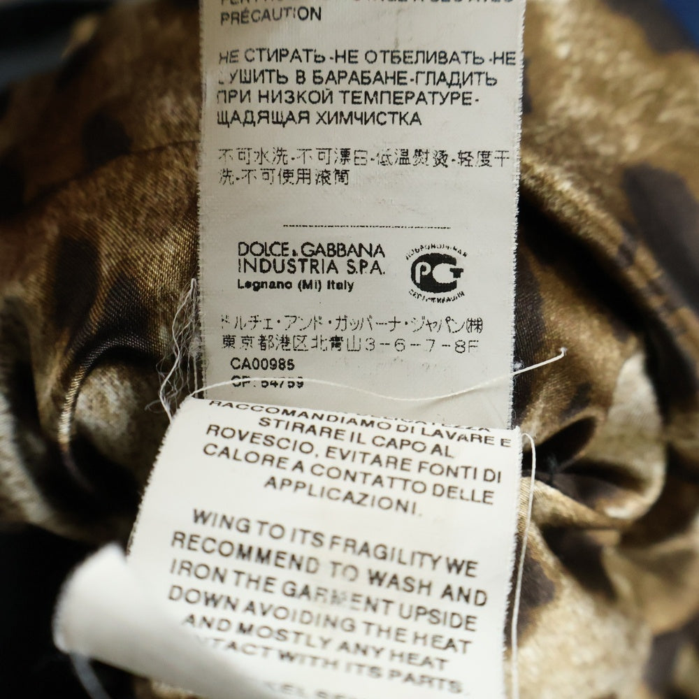 DOLCE & GABBANA(ドルチェアンドガッバーナ) 裏地レオパード コート ブラック F0A36T/FUMC4