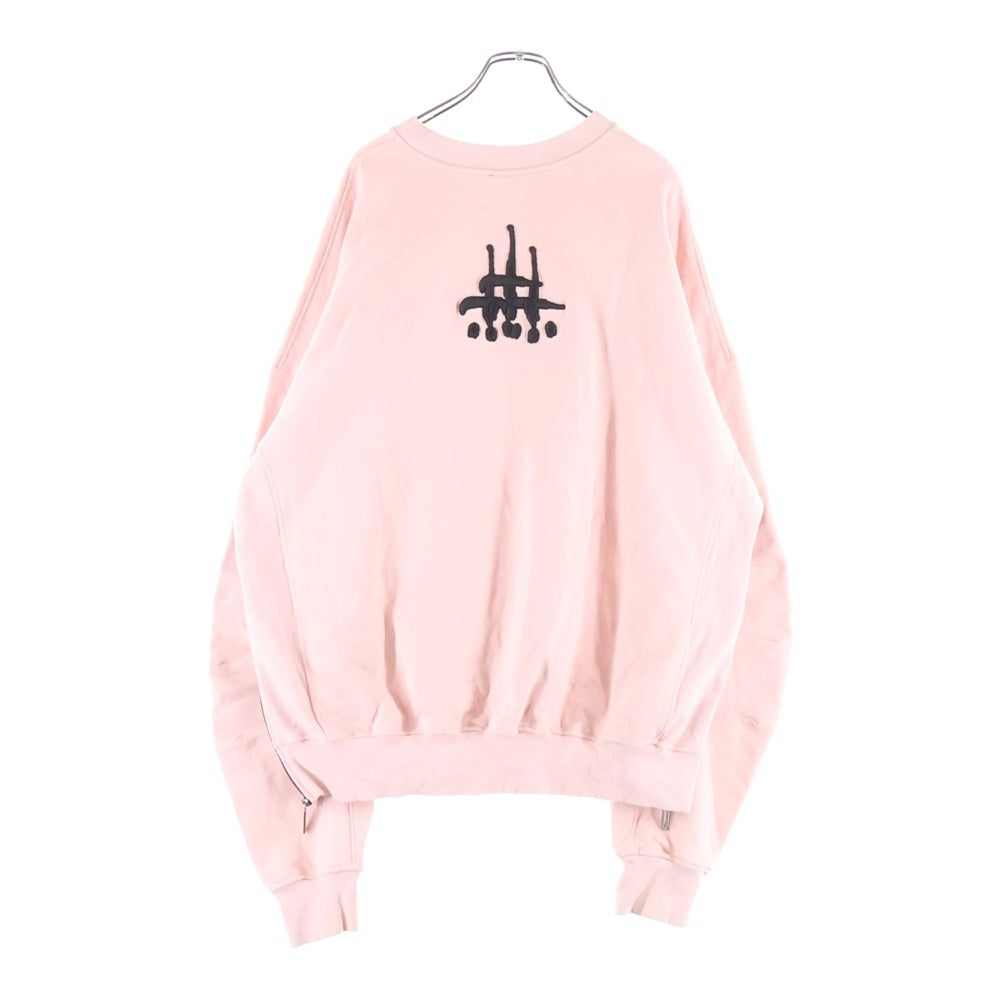 cvtvlist(カタリスト) フロントロゴプリント 裾ジップ クルーネックスウェットトレーナー ピンク 2401010301